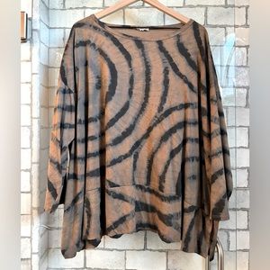 Suzy D London Tie Dye Cotton Top with Band Detail Curve Size 2